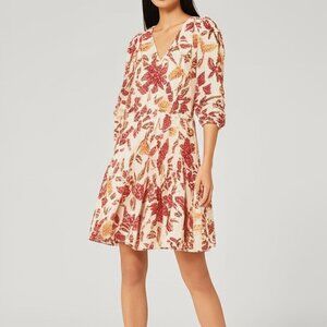 Louise Lane Boutique Floral Dress Size Large Floral Puff Sleeve Wrap Feminine
